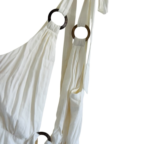 Here Comes The Sun White Halter Jumpsuit with Ring Details - Picture 2 of 9